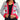 Women's Red, Black, and White Plaid Open Front Contrast Trim Crop Jacket